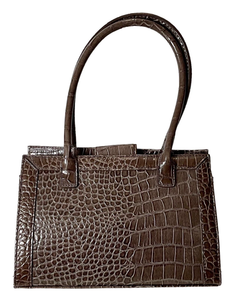 Bolso Cartera Vintage Liz Claiborne Great Expectations Y2K Chocolate Croc Repujado Foto 2 de 3