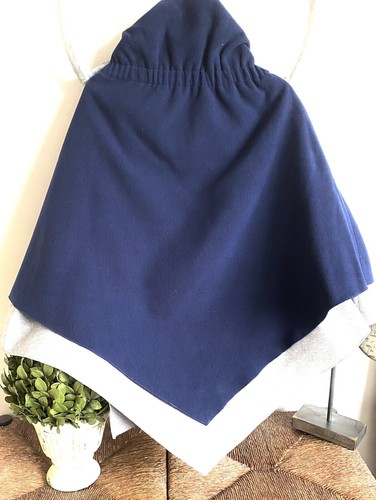 New Navy Gray Women’s Cape Poncho Imán Global Chic Classic Multi Layered Sz L - Picture 6 of 8
