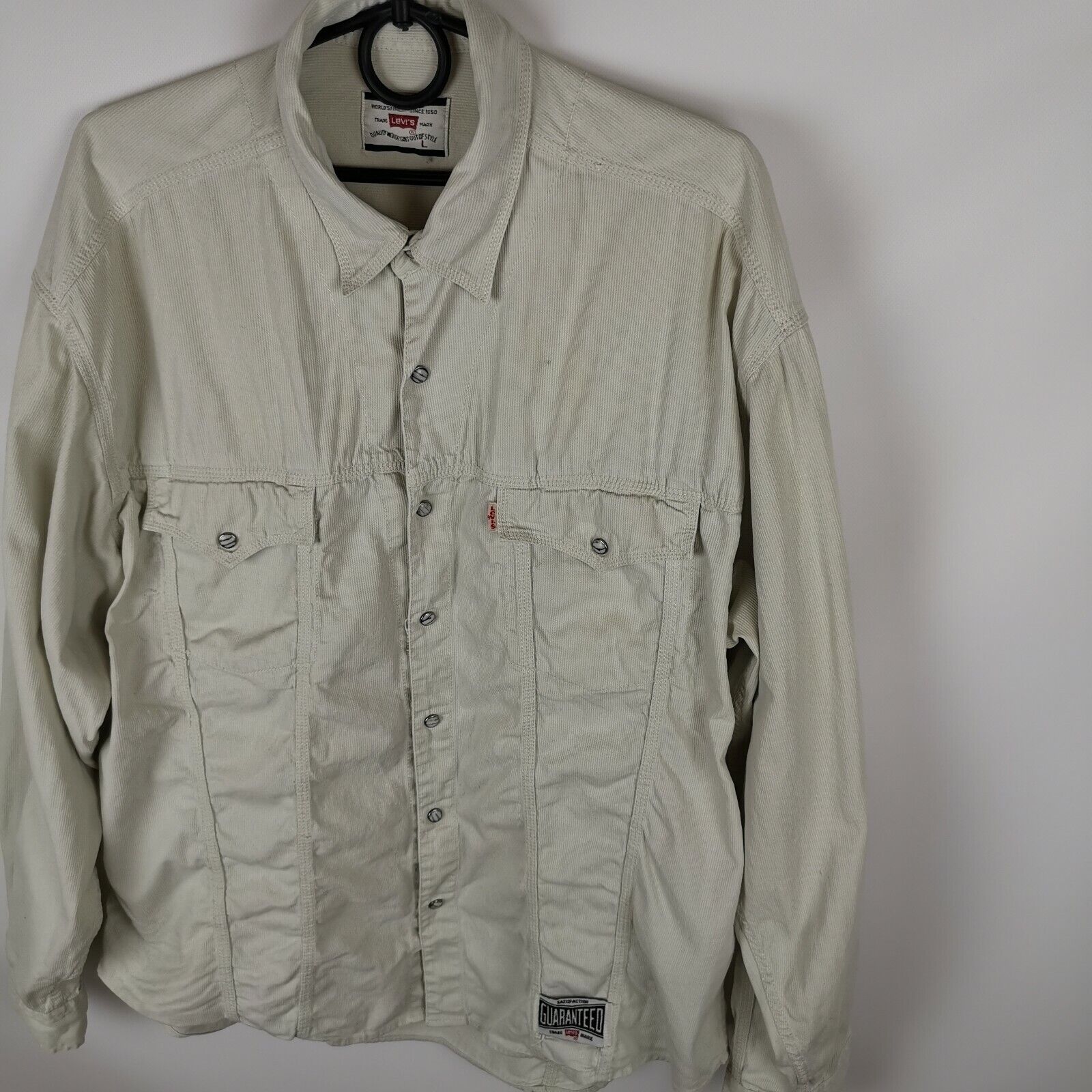 Levi's vintage 90s corduroy beige overshirt jacket - image 4