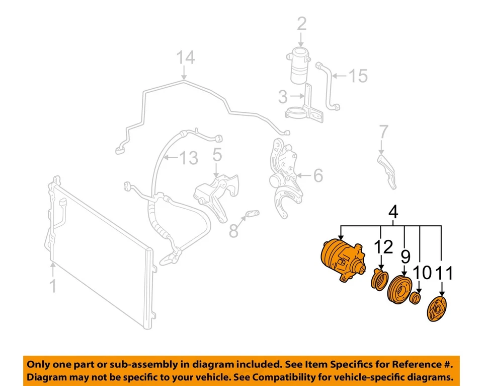 Compressor AC usado serve para: 2001 Pontiac Sunfire 4-134 2.2 grau A - Imagem 3 de 4