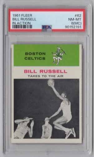 1961-62 FLEER 0 BILL RUSSELL PSA 8 BOSTON CELTICS #62