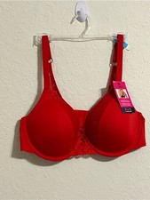 Maidenform Comfort Devotion T-Shirt Bra 38C Red Underwire Convertible  09404