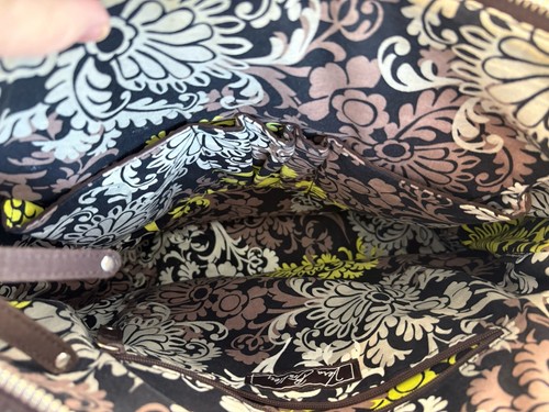 Vera Bradley große Umhängetasche Tasche einfarbig Espresso braun gesteppt Mikrofaser - Bild 6 von 13