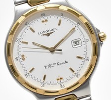   NEAR MINT  LONGINES Conquest V.H.P L1.613.3 White Dial Quartz Men's Watch JAPAN