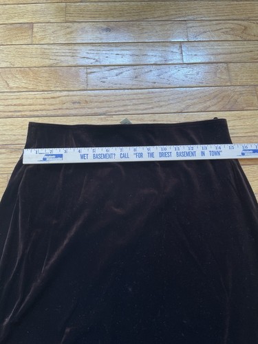 Vintage Gap Brown Velvet Maxi Stretch Skirt Size L Chocolate Brown Y2K 90s - Picture 4 of 7