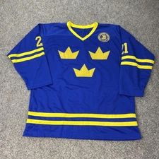 Sweden National Team Hockey Jersey Mens 2XL Blue IIHF Tre Kronor Salming 21