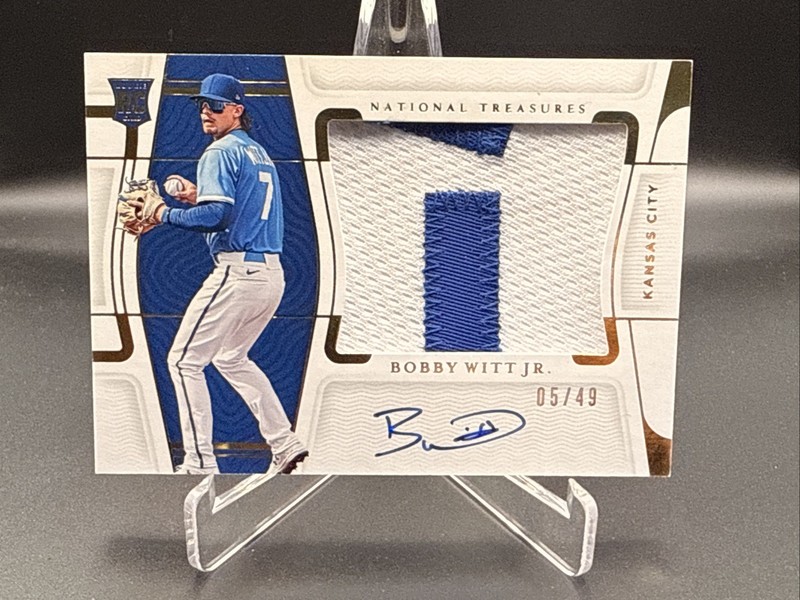 2022 Bobby Witt Jr National Treasures Rookie Patch Auto  /49 Nice Patch!
