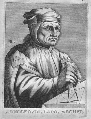 Arnolfo di Cambio architect sculptor Architekt Bildhauer Portrait engraving 1695