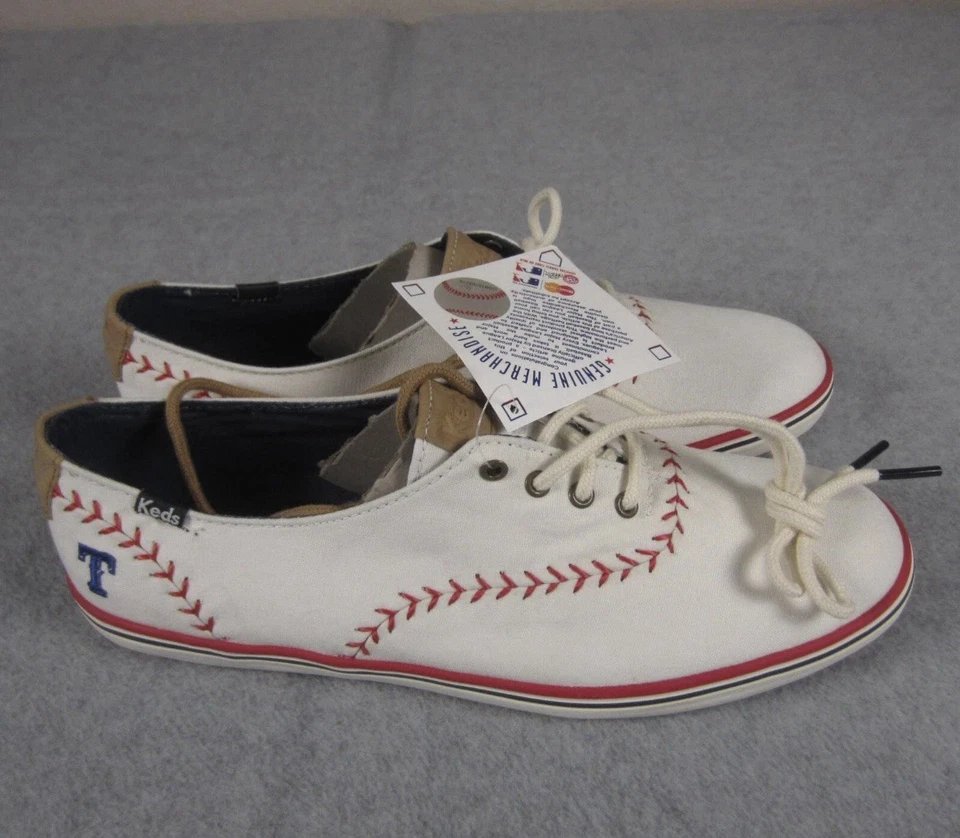 Tenis Texas Rangers Keds para mujer blancos campeón banderín con cordones MLB talla 6,5 Foto 2 de 4