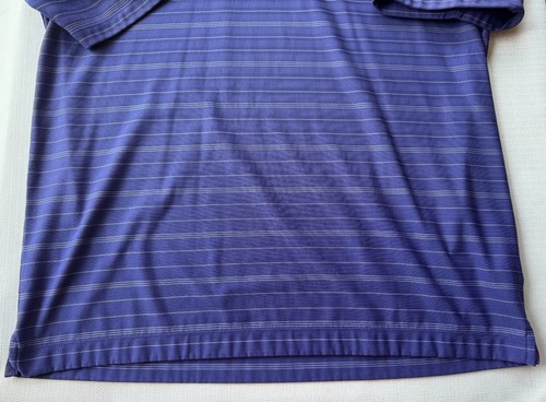 Nike ✔ Golf Fit Dry Purple White Striped Stretch Casual Polo Men Size Large EUC - Picture 4 of 9