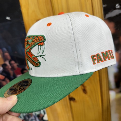 Florida A&M Rattlers Hat Cap Snap Back White Green NCAA College Football Mens - Picture 2 of 7