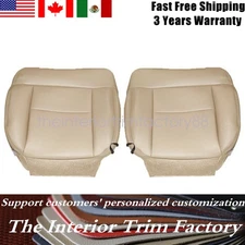 For 2005-2008 Ford F150 Driver & Passenger Bottom Leather Seat Cover Beige Tan