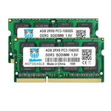 DDR3 1333MHz SODIMM 8GB Kit 2x4GB 2RX8 PC3 10600S 4GB 204 Pin 1.5V Laptop Memory