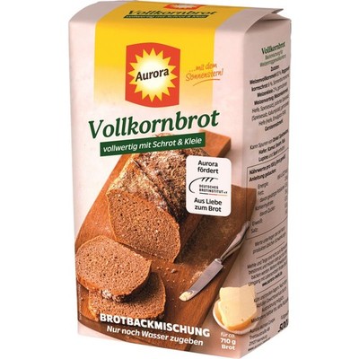 Aurora Vollkornbrot Backmischung mit Hefe für Brot backen 500g (6 er pack)