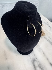 Authentic Argento Vivo AV 925 Sterling Silver Gold Plated Endless Hoop Earrings Minimalist