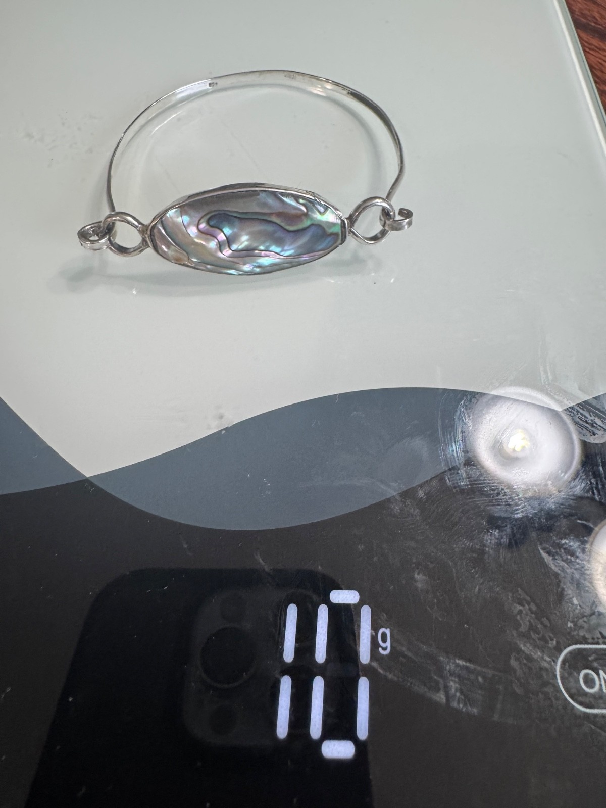 Beautiful Abalone Shell Bangle Bracelet - image 3