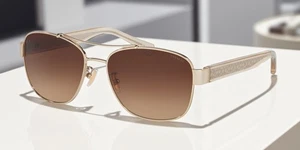 COACH HC7064 926513 Lt Gold Crys Lt Brown Gradient 56 mm Lunettes de soleil pour femmes