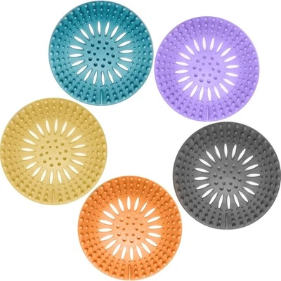 Silicone Rubber Bath Sink Shower Hair Catcher Drain Cover Kitchen Bathroom - Image 1 of 4
