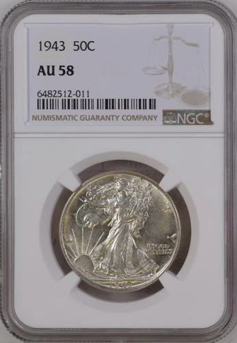 1942 Walking Liberty 50¢ NGC AU 58 BX9-22