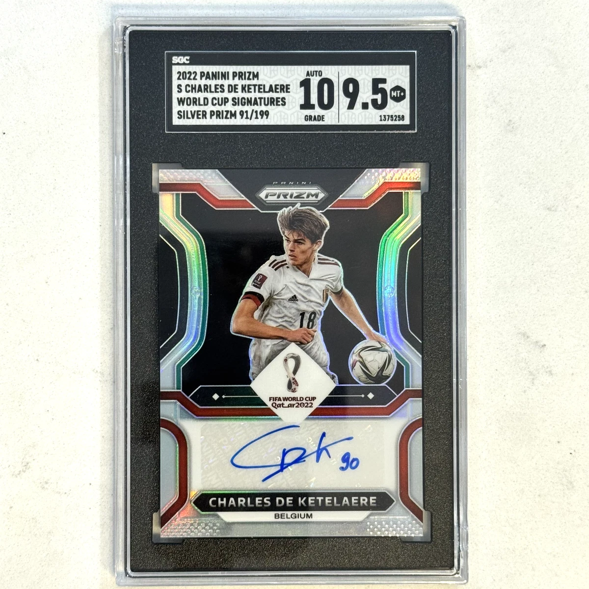 シャルル・デ・ケテラーレ PANINI PRIZM 2022 auto 自筆 2022 Panini Prizm World Cup Qatar - Charles De Ketelaere #S-CDK