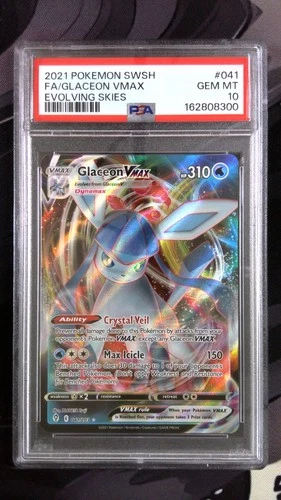 PSA 10 Glaceon Vmax Pokemon Sword & Shield Evolving Skies #041