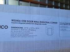 Sunco 24" W X 36" H X 12" D Tuscany White Shaker Diagonal Corner Cabinet WD2436