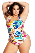 Tabitha Brown X Target Women’s Tropical One piece Swimsuit Small 4 6