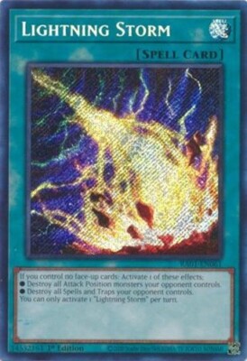 LIGHTNING STORM *** SECRET RARE 1ST EDITION RA01-EN061 MINT/NM
