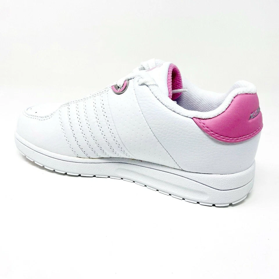 K-Swiss Wolert Blanco Burbuja Goma Rosa Niñas Niños Informales Zapatos Tenis 51376136 Foto 3 de 4