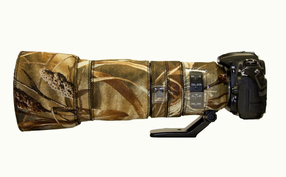 OUTDOOR PHOTOGRAPHY GEAR Nikon 200 500 f5.6 VR Tarnmuster Neopren Objektivdeckel Standard & Premium