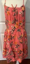Loft Ann Taylor Orange Harvest Smocked Waist Cami Dress woman's size Medium NWT