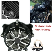 Black Air Cleaner Intake Filter For Harley Softail Road Street Glide FLTRX FLHX