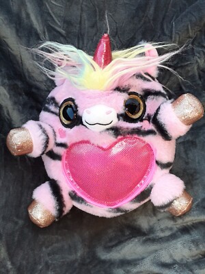 Rainbocorns Wild Heart Surprise ~ Einhorn ~ 11 Zoll Plüsch mit Flügeln Rosa Zebra