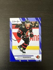 2023-24 O-Pee-Chee Blue Border Travis Hamonic #456 Ottawa Senators