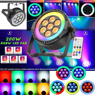 200W RGBW LED Par Strahler Bühnenlicht DMX DJ Stage Disco Strobe Party Effekt