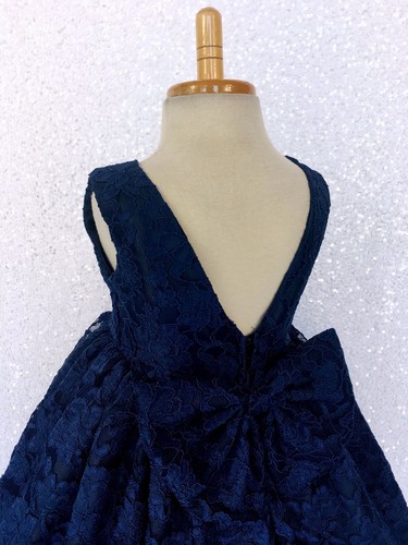 French Lace Floral Multi Color V-Back Junior Infant Dress Wedding Birthday Party - Picture 32 of 66