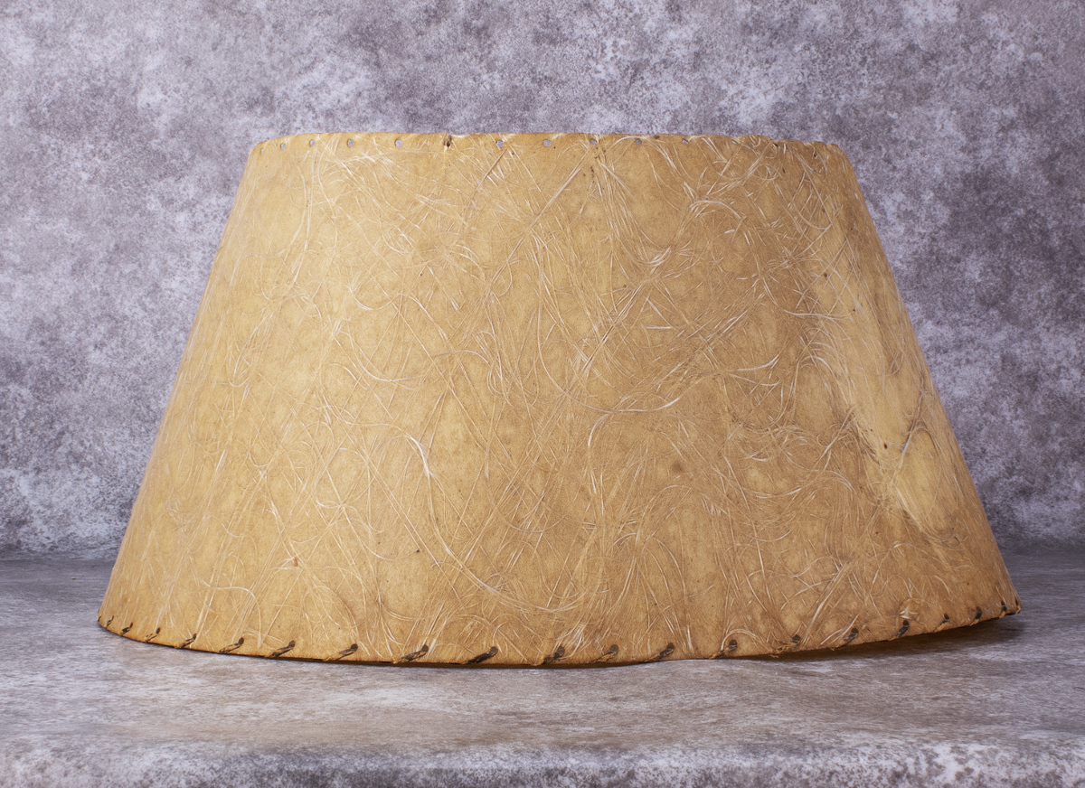 Vintage Fiberglass Parchment Laced Edge Lamp Shade Mid Century 