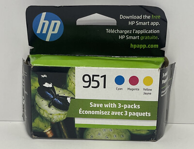Genuine HP 951 Color Ink Cartridges-C/M/Y 8100 8615 8625 Damaged Box ...