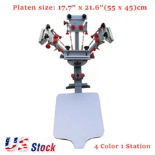 USA 4 Color 1 Station Silk Screen Printing Press Machine with Micro Registration
