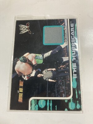 2002 fleer tradition royal rumble jersey The Hurricane Event Used ring Mat