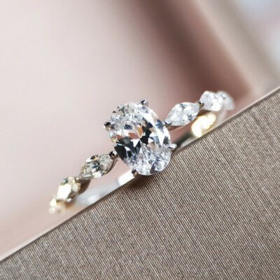 Women's 925 Silver Filled Rings With Cubic Zirconia - Wedding, Fashion Jewelry, Sizes 6-10, Lab-Created