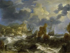 high quality oil painting 100% handpainted on canvas "Ships in distress "