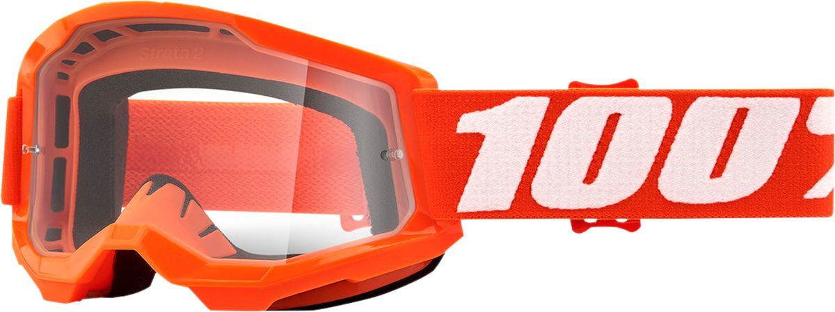 Masque 100% Strata 2 Youth orange avec écran clair pour jeune pilote de motocross