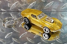 2017 Hot Wheels '68 Gold Chevy Corvette Gas Monkey Garage Custom Key Chain Ring