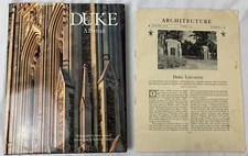 Duke A Portrait Steve Dunwell c. 1983 hc/dj + Duke U Architecture Pamphlet 1934