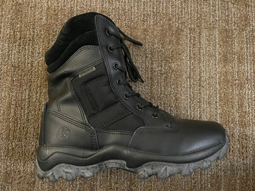 Black Leather Tactical Combat Boot 