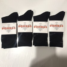  Lot of 4 Pairs of Bombas Unisex Men Women Calf Socks Size M Black Gray Bee