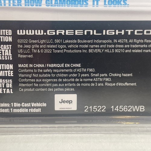 Beverly Hills 90210 1994 Jeep Wrangler Green Wheels Greenlight Hollywood 2022 - Bild 22 von 24