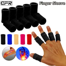 10Pcs Finger Brace Splint Elastic Sleeves Thumb Support Sports Protector Wrap