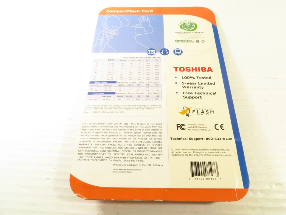 Toshiba 1GB Compact Flash Memory Card (CF-1GTR), NEW SEALED, RARE - Image 3 of 3